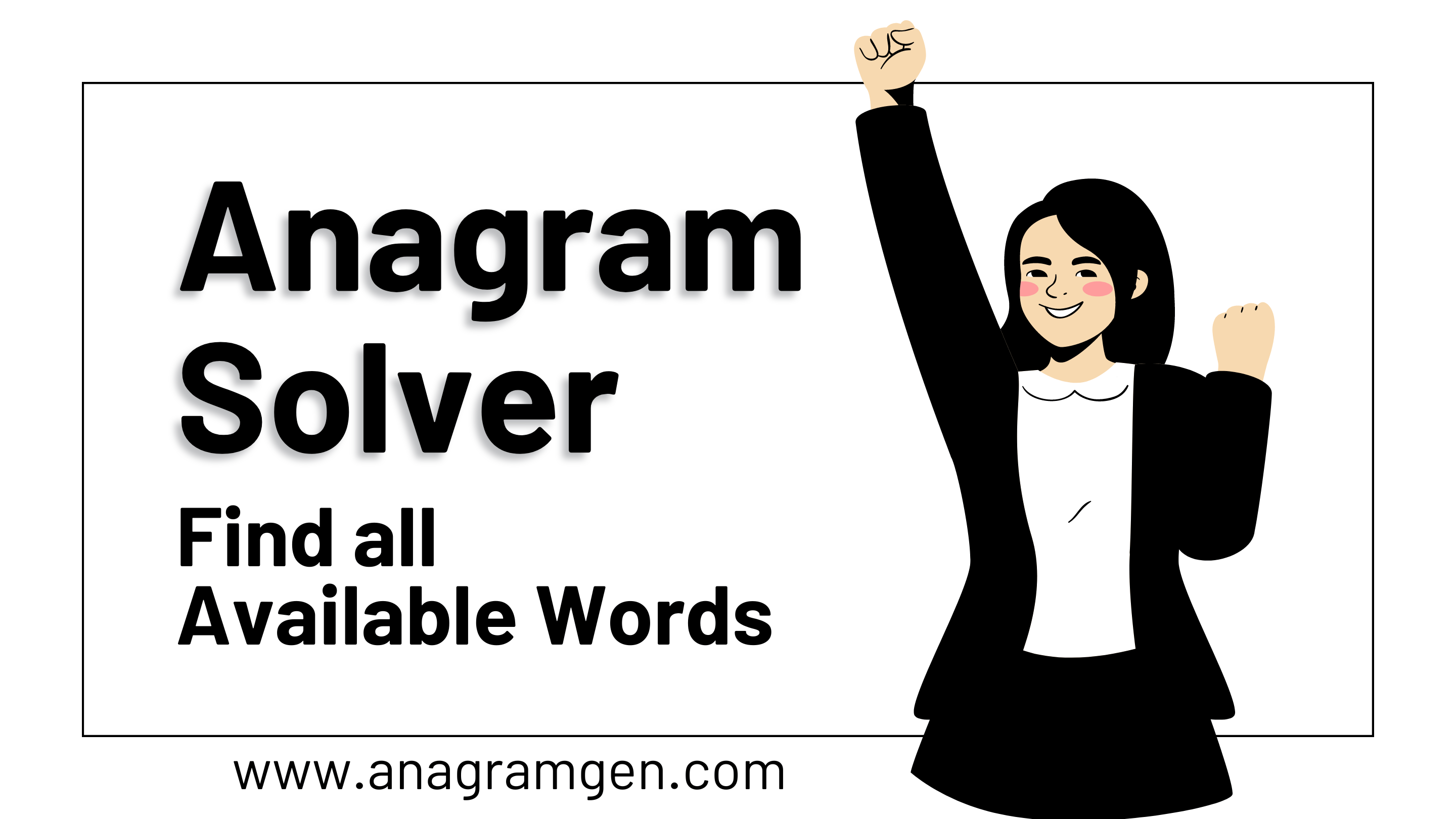 Illustration depicting an anagram solver interface with a search bar and a list of available words.